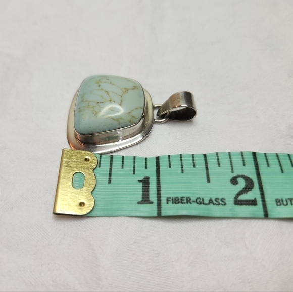 Vintage Sterling silver turquoise pendant - Picture 8 of 10